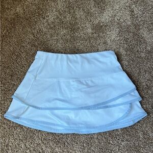Youth Lucky in Love White Tennis Skirt with Purple Accents